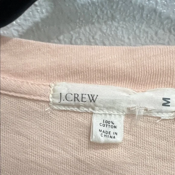 J. Crew Peach V-Neck Tee with Red Floral Accents NWT - Picture 2 of 7